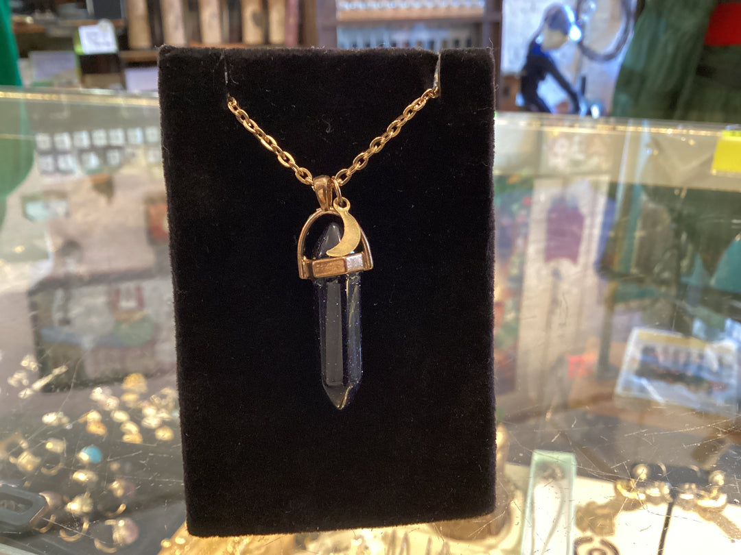 Onyx on gold chain