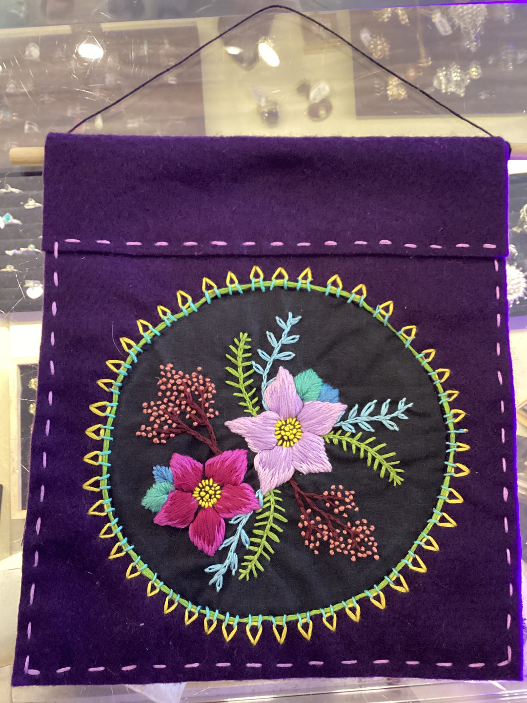 Embroidered Flowers Mini Tapestry
