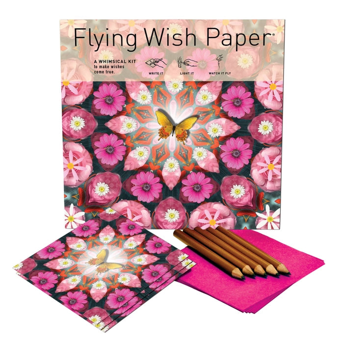 PINK BUTTERFLY / Large Kit with 50 Wishes + accessories