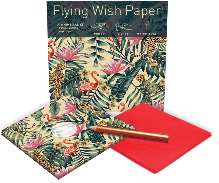 FLYING WISH PAPER - JUNGLE / Mini kit with 15 Wishes + Accessories