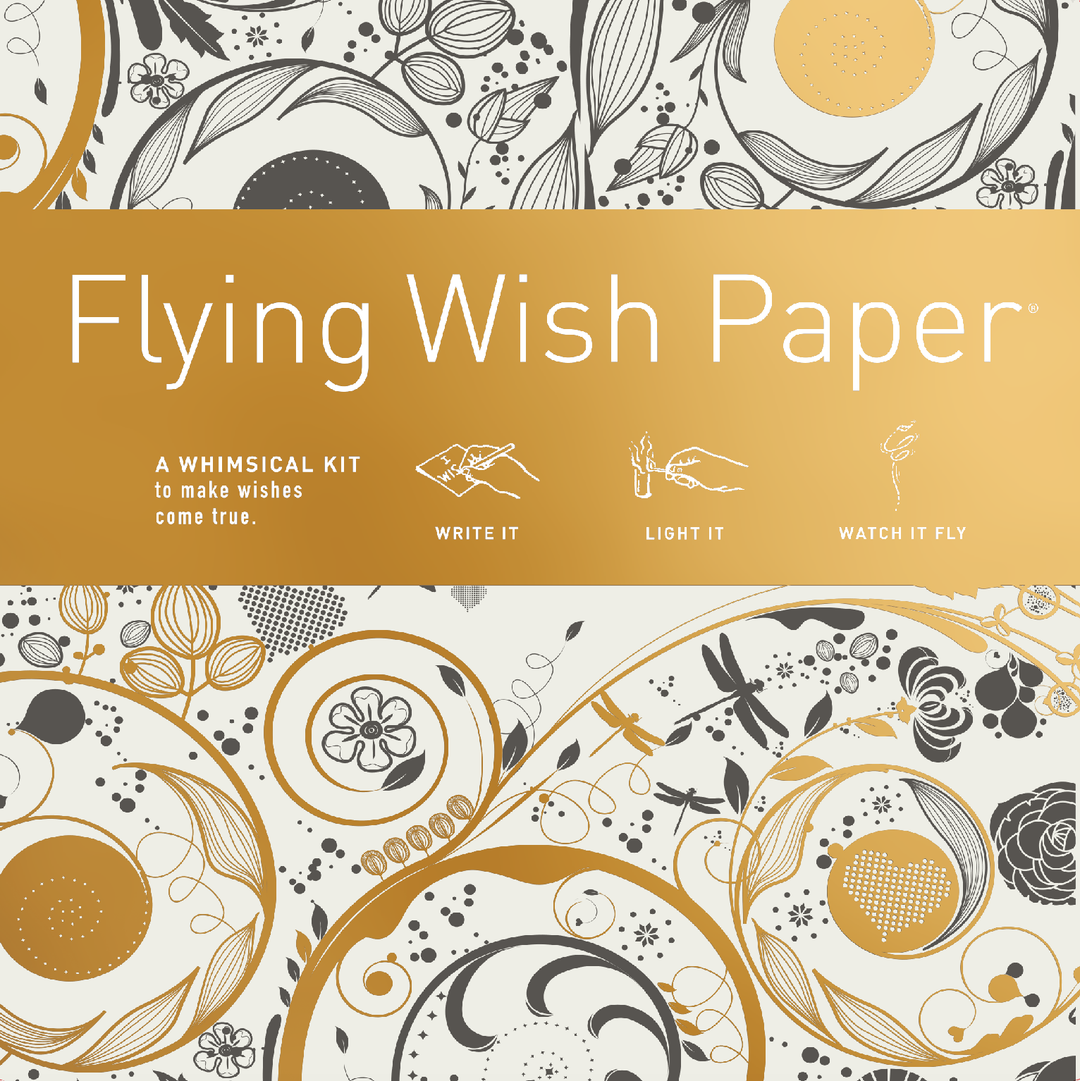 FLYING WISH PAPER - SWIRLS / Large Kit with 50 Wishes + accessories