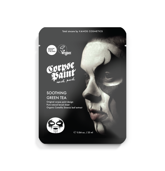 Kaamos Company - Organic Face Sheet Mask, Green Tea, Goth Rock, Halloween
