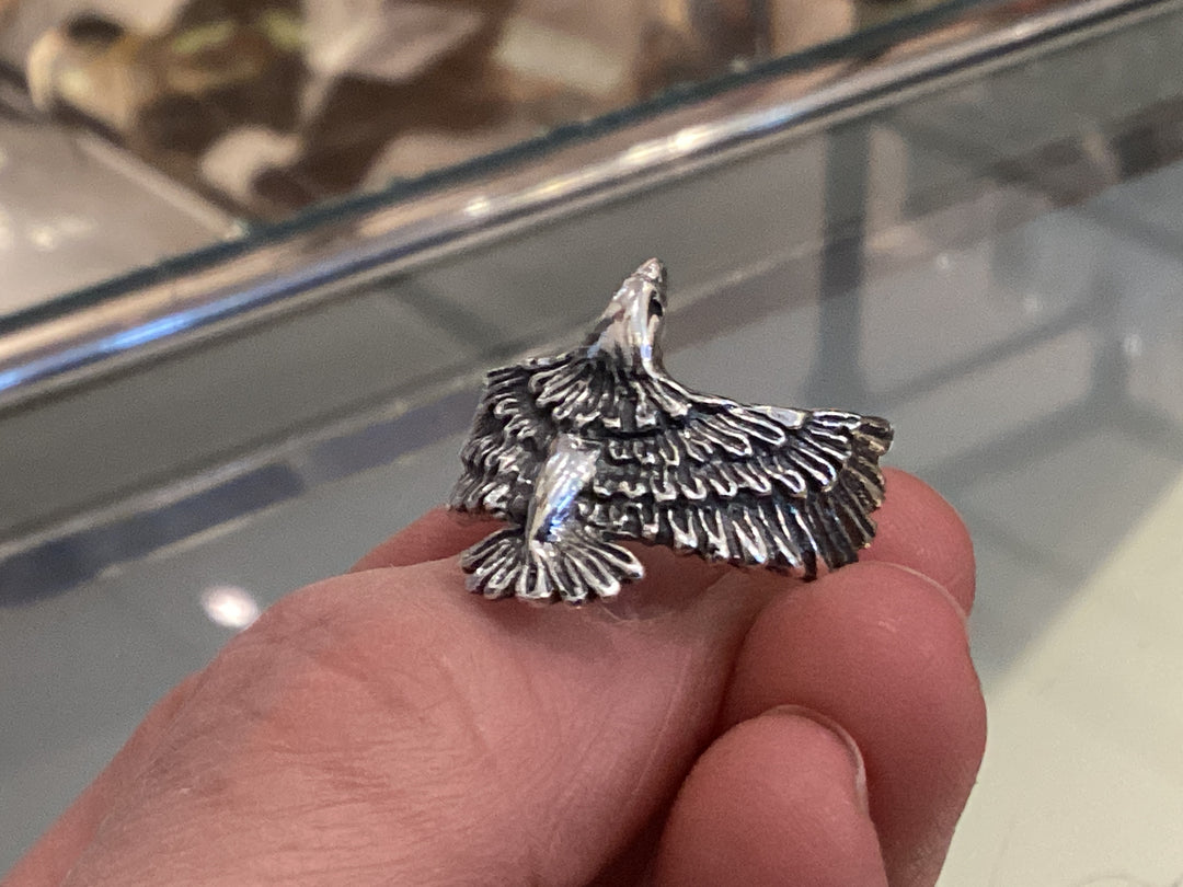 Silver bird ring